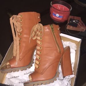 Michael Antonio Lace Up Open Toe Boot